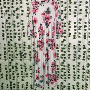 White floral maxi dress